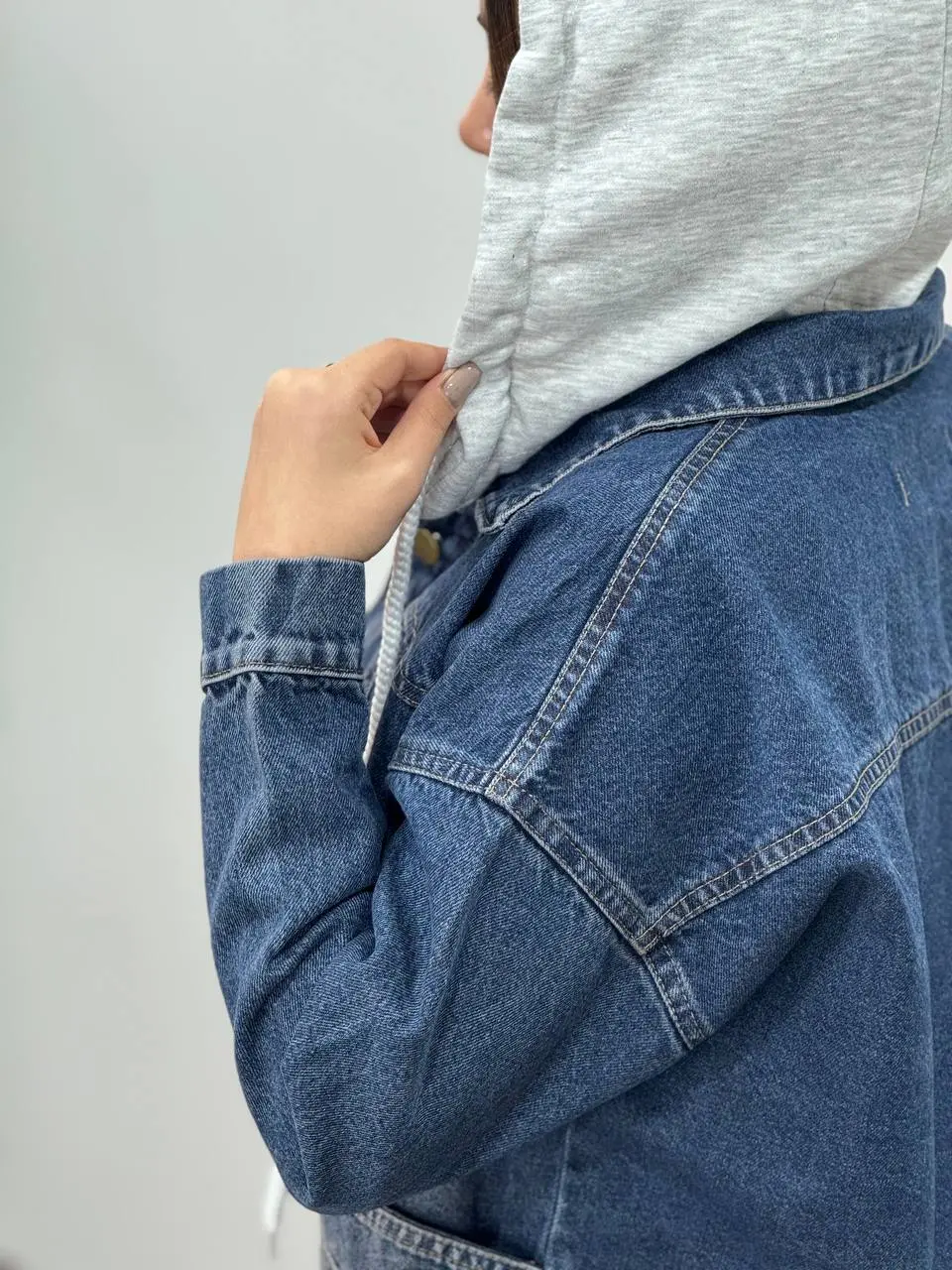 کت جین کلاهدار نیلو